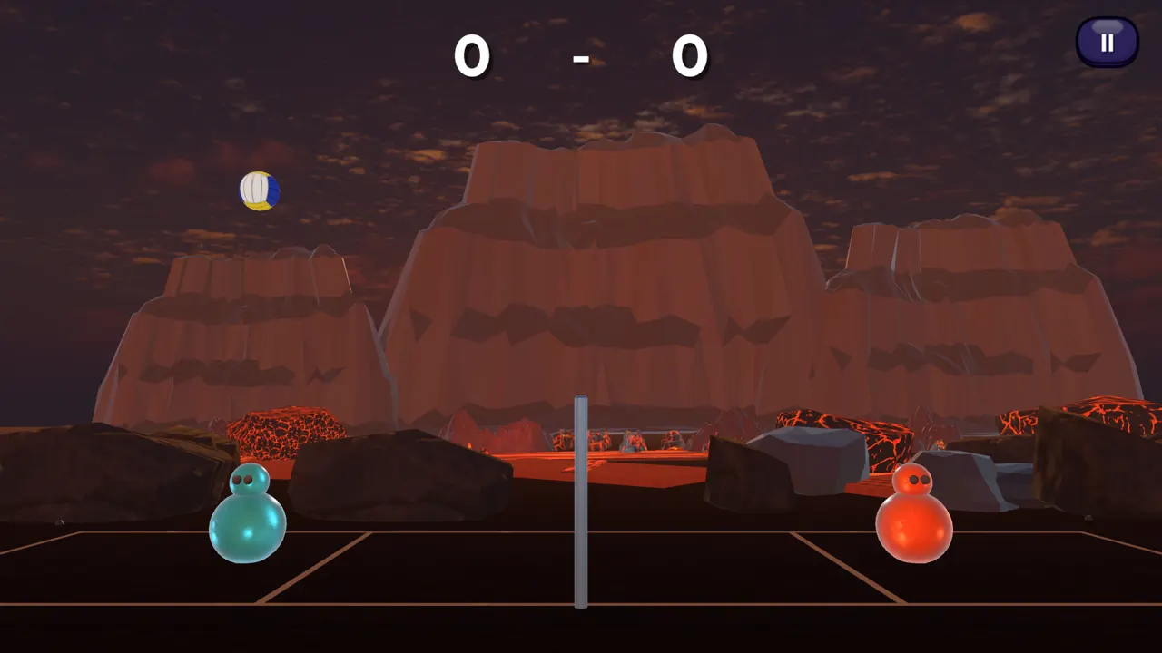 Volley Blob volcano-rim court
